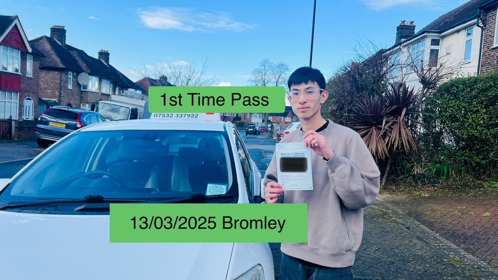 Drive More School student who passed their driving test first time in 2025, Bromley